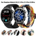 thumbnail image 2 of 22mm Braided Solo Loop For Realme Watch S2 Smartwatch Sport Bracelet For Realme Watch 2 2 Pro 3 3 Pro S SPro Replacement Band ArmyGreen 22MM Width Band, 2 of 6
