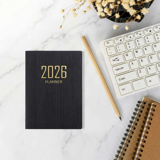 Mini agenda organizadora A7 con 64 hojas, 128 páginas, calendario diario para trabajar y estudiar eficientemente, libreta de papel portátil para estudiantes, diario de oficina y viajes.