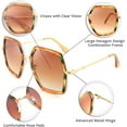 thumbnail image 3 of FEISEDY Women Large Hexagon Inspired Sunglasses Fashion Irregular Design Style Geometric B2503, 3 of 6