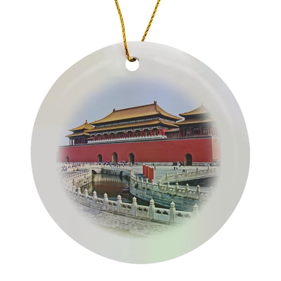 3drose, Forbidden City Meridian Gate, Circle Porcelain Ornament