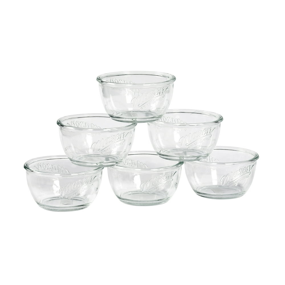 Mason Craft and More 6 Inch Round Glass Cereal Bowl, Set of 6