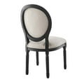 thumbnail image 4 of Modway Arise Vintage French Upholstered Fabric Dining Side Chair in Black Beige, 4 of 8