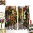 thumbnail image 4 of Italian Architectural Landscape Blackout Curtains,Vintage European Style Natural Plants Flowers Architectural Art Window Treatments Drapes for Kitchen Living Room Bedroom 42x63in, 4 of 6