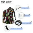 thumbnail image 3 of Disketp Colorful Fishing Lures print Canvas Backpack Lightweight Travel Daypack Student Rucksack Laptop Backpack-Medium, 3 of 5