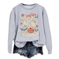 thumbnail image 5 of IDOCLOTHES Halloween Sweatshirt Women Long Live Pumpkin Spooky Ghost Fall Outfits 2026 Trendy Graphic Going Out Tops Womens Fashion Clothing Light Gray, S, 5 of 5