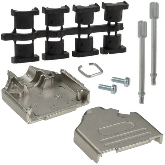 970-015-030R121 Connector 15 Position Two Piece Backshell Silver 180° Shielded