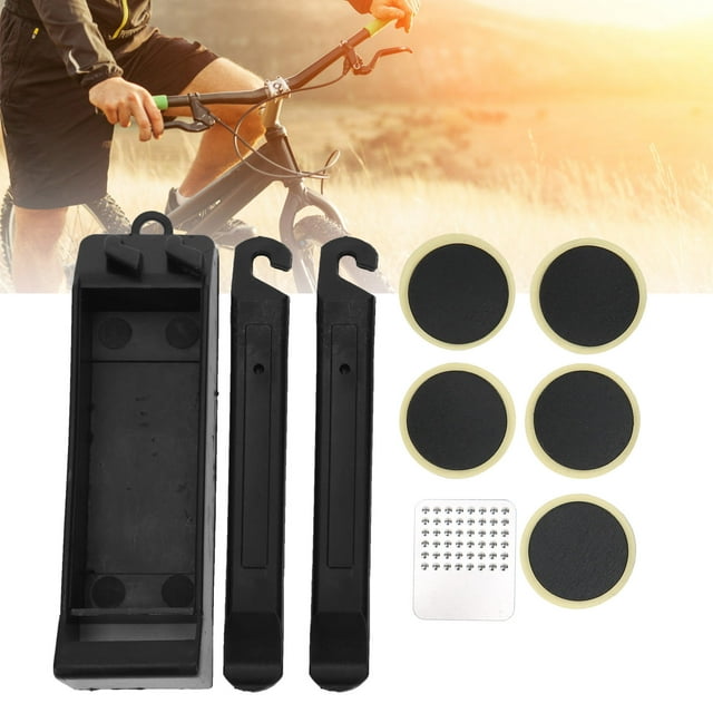 Kit De Reparación De Neumáticos De Bicicleta, Juego De Herramientas De Reparación De Pinchazos, Palanca De Neumáticos/parche Sin Pegamento Para Neumáticos/escofina