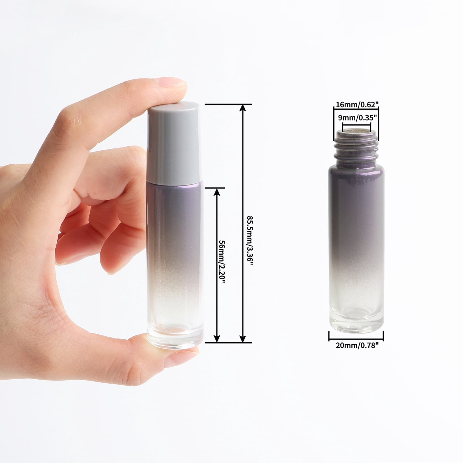 42pcs Roller Bottle, 10mL(0.34 Empty Refillable Roll-on Bottle, 5 Opener 5 Funnels with Stainless Steel Roller Balls and Caps for Travel, Perfume and Lip Gloss-Grey