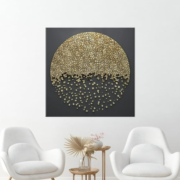 Abstract Wall Art Print With Modern Gold Design On Luxury Canvas Perfect For Personalized Valentine's Day Gift For Him