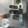 thumbnail image 6 of LSLJS Toothbrush Holders for Bathrooms Toothpaste Dispenser, 4 Cups and Drawer Automatic Toothpaste Squeezer Wall Mounted, Multi-Functional Bathroom Organizers and Storage Saving Space and Keep Clean, 6 of 7