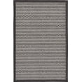 thumbnail image 1 of Unique Loom Outdoor Collection Transitional Indoor & Outdoor Casual Striped Tonal Border Area Rug, 3' 3" x 5', Gray/Black, 1 of 2