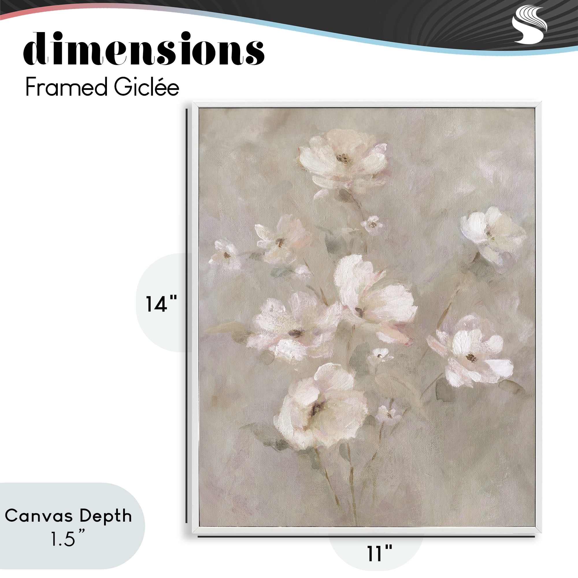 Stupell Industries Delicate Blush Floral Arrangement White Framed Giclee Art, design by Carol Robinson