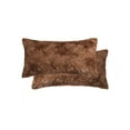 thumbnail image 2 of Luxe Faux faux Pillow Set 2-Piece Brown Sheepskin 18x18" Soft, 2 of 3
