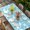 Blue, variant on Tropical Plants Table Cloths for 3 Foot Rectangle Tables, Summer Modern Abstract Camels Sky Blue Patio Waterproof Elastic Fitted Tablecloths, Washable Rectangular Table Cover for Camping