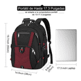 thumbnail image 3 of Mochila Para Laptop De 17 In Impermeable Negro Con Rojo Malubero Malu2189, 3 of 4