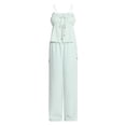 thumbnail image 4 of No Boundaries Seersucker Double Tie Cami Top and Pants Set, 2-Piece, Women's XXS-XXL, 4 of 4