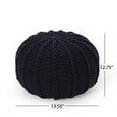 thumbnail image 3 of GDF Studio Agatha Modern Knitted Cotton Round Pouf, Dark Blue, 3 of 7