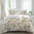 thumbnail image 2 of Sage Green Yellow Botanical Bedding 3 Piece Duvet Cover Set California King, Vintage Spring Summer Soft Microfiber Comforter Cover with Zipper Closure & Pillowcases, FadeResistant Quilt Cover, 2 of 9