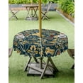 thumbnail image 4 of Outdoor Tablecloth with Umbrella Hole and Zipper 60R Table Cover for Round Tables Waterproof Tabletop Collection for Patio Garden Picnic Camping, 4 of 5