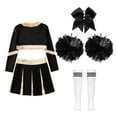 thumbnail image 4 of YONGHS Cheering Costume for Girls Crop Top with Pleated Skirt Cheerleading Halloween Party Outfits A White 16, 4 of 5