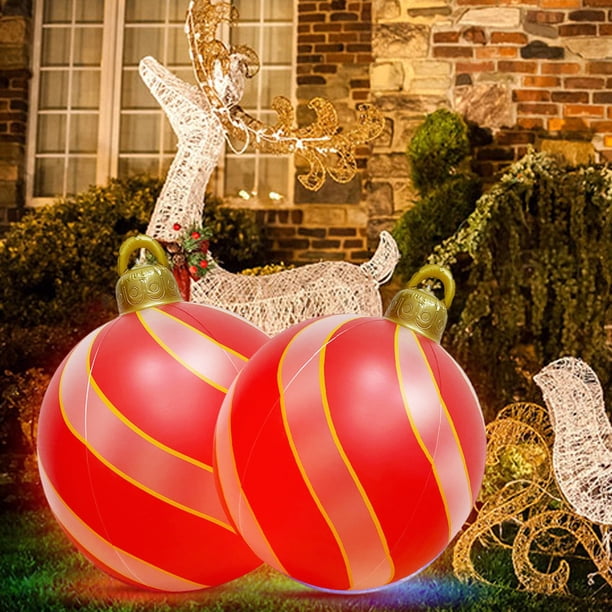 60 cm Árbol de Navidad Adorno colgante Hogar Jardín Resplandor Bola inflable de Navidad FLhrweasw Nuevo
