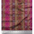 thumbnail image 1 of Soimoi Rayon Crepe Fabric Stripe & Mandala Kaleidoscope Fabric Prints By Yard 46 Inch Wide, 1 of 1
