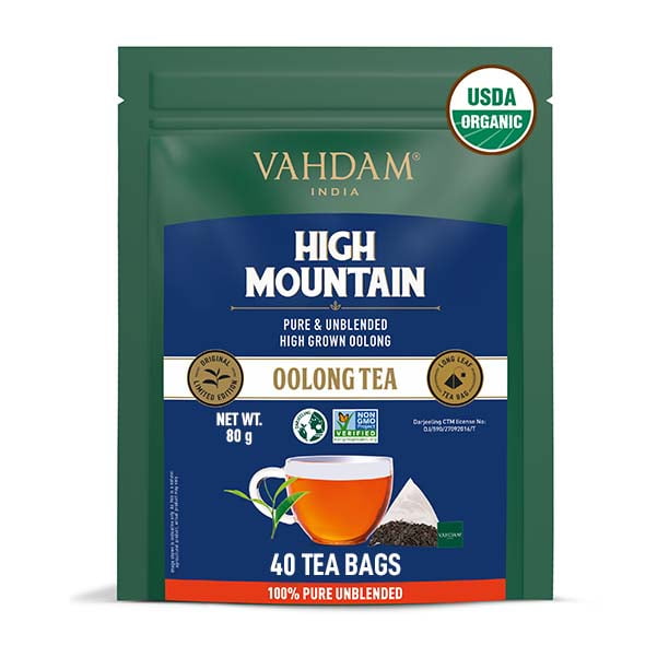 VAHDAM, High Mountain Oolong Tea Leaves from Himalayas - 40 Tea Bags, Detox Tea