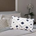 thumbnail image 4 of Boho Throw cubre el cojín decorativo copetudo tejido de cubre Azul oscuro Zulema fundas de almohada de tiro boho, 4 of 7