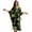 Black and Green - Jamaican Flag Music Note, variant on Kaftan Dresses for Women Jamaican Flag Leopard Print V Neck Summer Swimsuit Cover up Beach Caftan for Bathing Suit Plus Size Batwing Sleeve Beach Coverups
