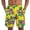 Yellow, variant on Zimjoy Men's Summer Shorts Strech Hawaii Beach Bermuda Elastic Waist Wide Leg Sea Printed Casual Shorts, Light Green L