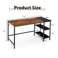 thumbnail image 4 of Costway 55" Computer Desk Writing Workstation Study Table Home Office with Bookshelf Rustic, 4 of 10