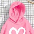 thumbnail image 6 of WAVSUF Girls Hooded Sweatshirts, Heart Print Hooded Long Sleeve Fall Casual Daily Pullover Pink 7-8, 6 of 7