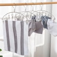 thumbnail image 2 of 2Pcs Clothes Drying Hanger with 16 Clips, Stainless Steel Sock Air Drying Rack, Windproof Anti-Lost for All Small Laudry Item and Herbs, 2 of 4