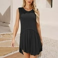 thumbnail image 2 of LYXSSBYX Casual Dresses for Women Women's Round Neck Color Matching Loose Fitting Dress European and American Fashion Women's Knitted Skirt, 2 of 9