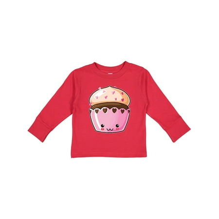 

Inktastic Cute Smiling Chocolate Cupcake with Heart Sprinkles Gift Toddler Boy or Toddler Girl Long Sleeve T-Shirt