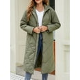 thumbnail image 2 of Arvbitana Women Cozy Long Winter Jacket Long Sleeve Hooded Open Front Winter Coat Zipped Warm Lightweight Winter Pullover Solid Color Cardigan With Pocket, 2 of 9