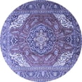 thumbnail image 1 of Ahgly Company Machine Washable Indoor Round Persian Blue Traditional Area Rugs, 4' Round, 1 of 4