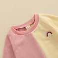 thumbnail image 5 of Baby Girls 2Pcs Fall Clothes Rainbow Print Sweatshirt Long Sleeve Pullover Top Solid Color Trousers, 5 of 7