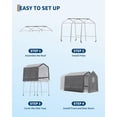 thumbnail image 7 of 7X12 FT Heavy Duty Outdoor Storage Shed with Roll-Up Door - Waterproof Portable Shelter for Tools & Equipment, Rust-Resistant Steel Frame,Grey, 7 of 7