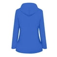 thumbnail image 3 of Womens Waterproof Rain Jacket with Hood Women Solid Rain Jacket Outdoor Plus Size Hooded Raincoat Windproof Blue S Fall Savings Clearance, 3 of 3