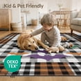 thumbnail image 4 of ODIKA 8'x10' Washable Area Rug Non-Shedding, Easy Care, Halloween Bat Welcome Checkered Plaid Spooky Layered Door Front for King Size Bedroom Under Bed, Master Suite, 4 of 7