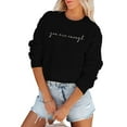 thumbnail image 4 of KimSoong Women Mental Health Sweatshirt You Are Enough Dear Person Behind Me Letter Print Hoodie Inspirational Pullover Top, Black, 4 of 8