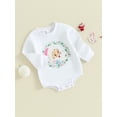 thumbnail image 3 of Wassery Baby Girls Christmas Romper Clothes Infant Girls Long Sleeve Crewneck Santa Claus Print Bodysuits 3M 6M 12M 18M Newborn Girls Fall Casual, 3 of 8