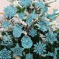 thumbnail image 5 of hirigin Christmas Snowflake Decoration Hanging Ornaments - 20PCS Glitter Snowman Reindeer Santa Snowflake Ornaments for Winter Christmas Tree Holiday (Blue), 5 of 8