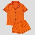 thumbnail image 6 of Audhol Pajamas for Women Set Satin Silk Loungewear Sets Sleepwear Womens Set Button Down Pajamas Two Piece Women Suits Sets Silk Pajamas for Women orange S, 6 of 9
