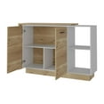 thumbnail image 2 of Pemberly Row Modern Kitchen Island Two Doors Engineered Wood White, 2 of 7