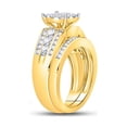 thumbnail image 3 of Diamond Princess 14kt Yellow Gold Princess Diamond Bridal Wedding Ring Band Set 1 Cttw, 3 of 4