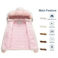 thumbnail image 3 of Chrisuno Ladies Windproof Velvet Puff Jacket Winter Parka Short Coat With Soft Fleece Inside 2XL Pink, 3 of 5