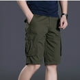 thumbnail image 4 of JIUKE Cargo Shorts for Men Elastic Waist Summer Casual Shorts Drawstring Outdoor Loose Hiking Shorts Multi Pocket, 4 of 5