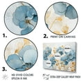 thumbnail image 3 of Designart "Petals Of Elegant Gold And Blue Pansies I" Pansies Floater Framed Wall Decor, 3 of 5